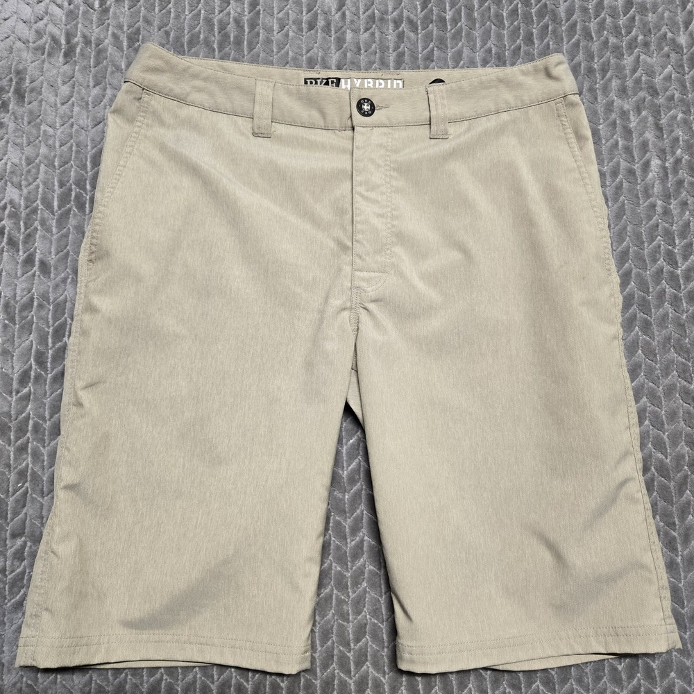 Buckle Men's Flat Front Shorts in Khaki